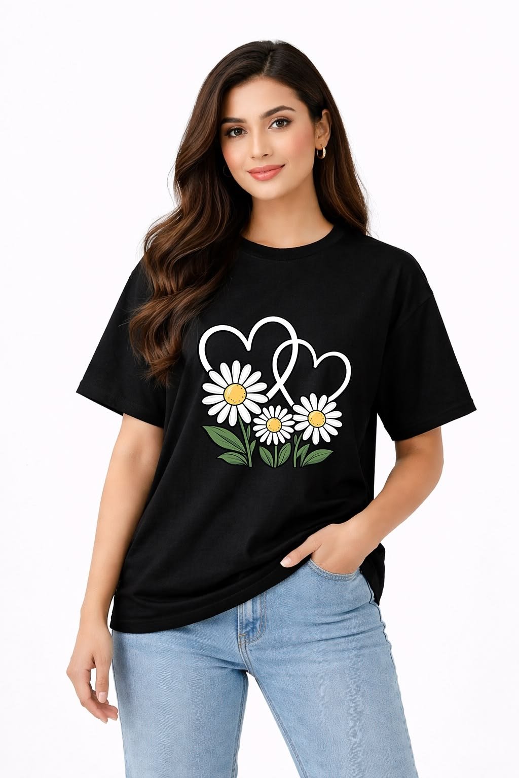 Women’s Premium Black Cotton T-Shirt – Soft, Breathable & Comfortable